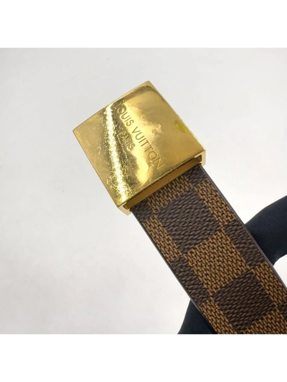 Louis Vuitton Ceinture Leather Brown Belt Gold